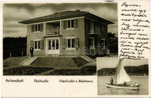 1932 Balatonfűzfő, Tholt villa, Vitorlásélet a Balatonon, sport. Rajta Dr. Tholt levele fiának