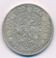 Ausztria 1907. 5K Ag "Ferenc József" T:2-,3 ph. Austria 1907. 5 Corona Ag "Franz Jose...