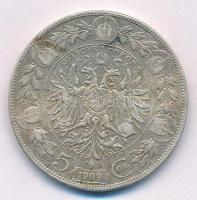 Ausztria 1909. 5K Ag "Ferenc József" T:2- Austria 1909. 5 Corona Ag "Franz Joseph&quo...