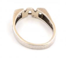 Ezüst(Ag) "DAD" gyűrű, jelzett, deformációval, méret: 57, nettó: 5 g