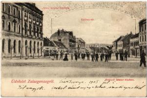 1905 Zalaegerszeg, Kazinczy tér, Arany Bárány szálloda, üzletek. Breisach Sámuel kiadása