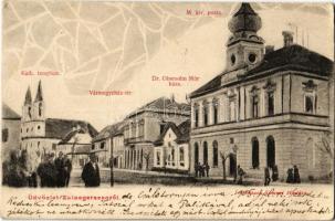 1905 Zalaegerszeg, Római katolikus templom, Vármegyeház tér, Dr. Obersohn Mór városi ügyvéd háza, M. kir posta. Breisach Sámuel kiadása (EK)