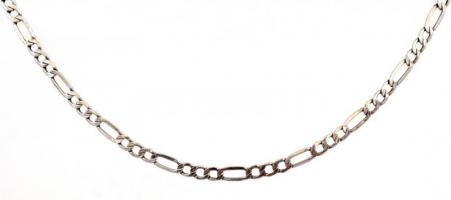 Ezüst(Ag) figaro nyaklánc, jelzett, h: 51 cm, nettó: 3,4 g