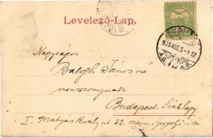 1905 Dombóvár, Vasútállomás, fűtőház, gőzmozdony. Bruck Sándor könyvnyomdája kiadása (vágott / cut)