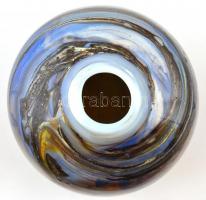 L Szabó Erzsébet (1935-): Üveg váza, többrétegű, anyagában színezett, alján jelzett, hibátlan, m: 13...