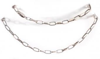 Ezüst(Ag) bordázott szemű anker nyaklánc, jelzett, h: 42 cm, nettó: 7,1 g