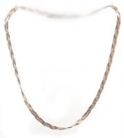 Ezüst(Ag) háromszálas fonott nyaklánc, jelzett, h: 40,5 cm, nettó: 8,1 g