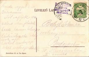 1907 Debrecen, Piac utca (felső rész) a Debreczeni Helyi Vasút Rt. (DHV) kisvasútjával, városi vasút...