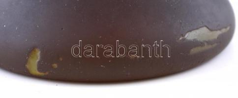 Gallé jelzéssel virágmintás váza, többrétegű, kis kopásokkal, m: 20 cm