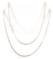 Ezüst(Ag) venezianer nyaklánc, jelzett, h: 81 cm, nettó: 9,8 g