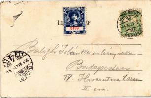 1905 Szerencs, látkép, Cukorgyár a háttérben. Gönczy Mihály kiadása + "LAWOCZNE - MISKOLCZ - BU...