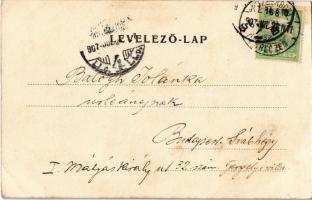 1907 Tiszafüred, Fő utca, piac, italmérés, üzlet, fával megrakott szekér (EK)