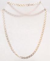 Ezüst(Ag) dupla szemes nyaklánc, jelzett, h: 55 cm, nettó: 7 g