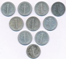 Amerikai Egyesült Államok 191(?)-1944. 1D Ag (10xklf) "Mercury" T:2-,3 
USA 191(?)-1944. ...