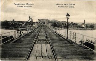 1908 Brcko, Brcka; Ansicht / railway bridge, crane (EK)