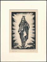 Molnár C. Pál (1894-1981): Szent. Fametszet, papír, paszpartuban, utólagos jelzéssel, 17×11 cm