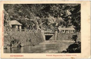 1907 Petrozsény, Petrosani; Határhíd Magyarország és Románia között, sorompó. Herz Arnold kiadása / border-bridge between Hungary and Romania, barrier  (EK)