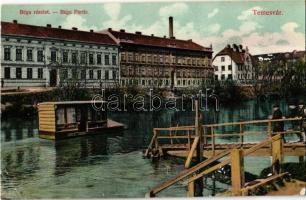 1908 Temesvár, Timisoara; Béga részlet, úszó hajóház. Divald Károly műintézete kiadása / riverside, floating boat house (EK)