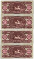 1962. 100Ft (4x) sorszámkövetők, nyomdai papírráncokkal T:I
Adamo F31