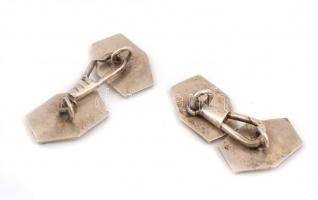 Aranyozott ezüst(Ag) mandzsetta gomb, párban, jelzett, nettó: 8,8 g