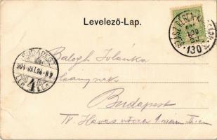 1904 Marosludas, Ludosul de Mures, Ludus;  Vasútállomás, állomási vendéglő, vasúti étterem. Wagner V...