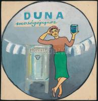 Duna mosógéppor - reklámterv, vegyes technika, papír, 14×14 cm