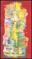 1988 Szabady Ákos (?-): Absztrakt, olaj, papír, jelzett, 35×18 cm