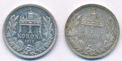 1915KB-1916KB 1K Ag "Ferenc József" (2x) T:1-,2 
Adamo K5.1