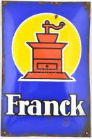 cca 1930 Franck Kávé zománcozott fém tábla. Sérült 33x50 cm