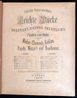 cca 1880 Leichte Stücke zongoradarabok kottafüzet félvászon kötésben