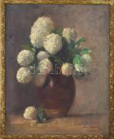Hilberth Irén, Lám Árpádné (1872-1925): Virágcsendélet. Olaj, vászon, jelzett, keretben, 72x59 cm