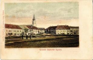 Gyula, Kossuth Lajos tér, Gyógyszertár, üzletek. Dobay János kiadása (fl)