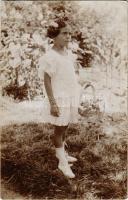 1924 Tótmegyer, Slovensky Meder, Palárikovo; kislány / little girl. photo (EK)
