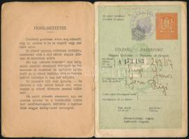 1930 Magyar Királyság által kiállított útlevél, fénykép nélkül / Hungarian passport without photo