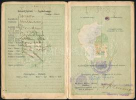 1930 Magyar Királyság által kiállított útlevél, fénykép nélkül / Hungarian passport without photo