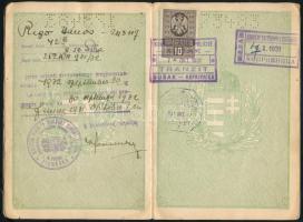 1930 Magyar Királyság által kiállított útlevél, fénykép nélkül / Hungarian passport without photo