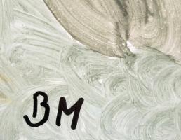 BM jelzéssel: Absztrakt kompozíció, Olaj, papír, 70x50 cm