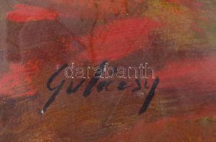 Gulácsy jelzéssel: Kápolna. Tempera, karton, üvegezett keretben, sérült, hiányos, 43,5x40 cm