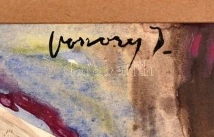 Vaszary jelzéssel: Arckép. Akvarell, papír, jelzett, hajtásnyommal, üvegezett keretben, 33x27 cm