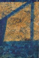 Kassák jelzéssel: Absztrakt kompozíció. Ceruza, olaj, papír, sérült, 42×29,5 cm
