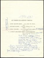 1941 MTA 101. ünnepélyes közgyűlésének meghívója, 1941. május. 18., benne tollas bejegyzésekkel