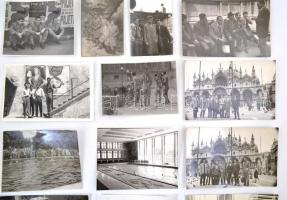 1956-1957 A BVSC vízilabdázóinak olaszországi turnéján készült amatőr, főleg csoportképek, vegyes mé...