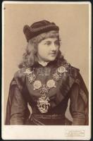 cca 1890 May Gertrude Elliot Forbes (1874-1950) színésznő keményhátú fotója, Bécs, Dr. Székely műterméből, 16x10 cm