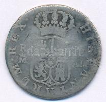 Spanyolország 1807AI 2R Ag (5,48g) T:3,3- karcolás, ph.
Spain 1807AI 2 Reales Ag (5,48g) C:F,VG scr...