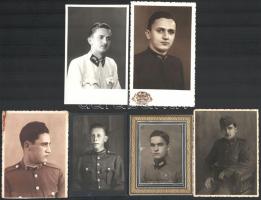 cca 1919-1945 Katonaportrék, 6 db fotó, 10×8 és 13,5×8 cm közötti méretekben
