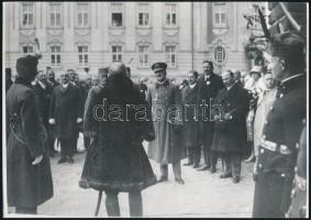 Horthy Miklós kormányzó hadgyakorlaton és egy fogadáson, 2 db modern nagyítás, 13×18 cm