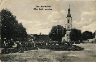 1914 Szalacs, Salacea; Római katolikus templom, körmenet, ünnepség / Catholic church, procession, festivity (EK)