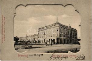 1901 Temesvár, Timisoara; Józsefvárosi Takarékpénztár, Párisi Nagy Áruház / Iosefin, savings bank, shop. Art Nouveau