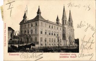 1904 Temesvár, Timisoara; Józsefvárosi zárda. Morawetz és Weisz kiadása / Iosefin nunnery (lyukak / holes)