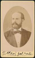 cca 1890 Ferdinando Pitteri Trieszti polgármester (1891-1897) fotója, keményhátú fotója, Trieste, J. B. Rottmayer, 10x16 cm